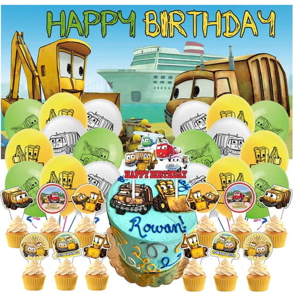 Stinky and Dirty Party Supplies Decor Birthday Cake Topper Banner Backdrop Decorations Kit Latex Balloons