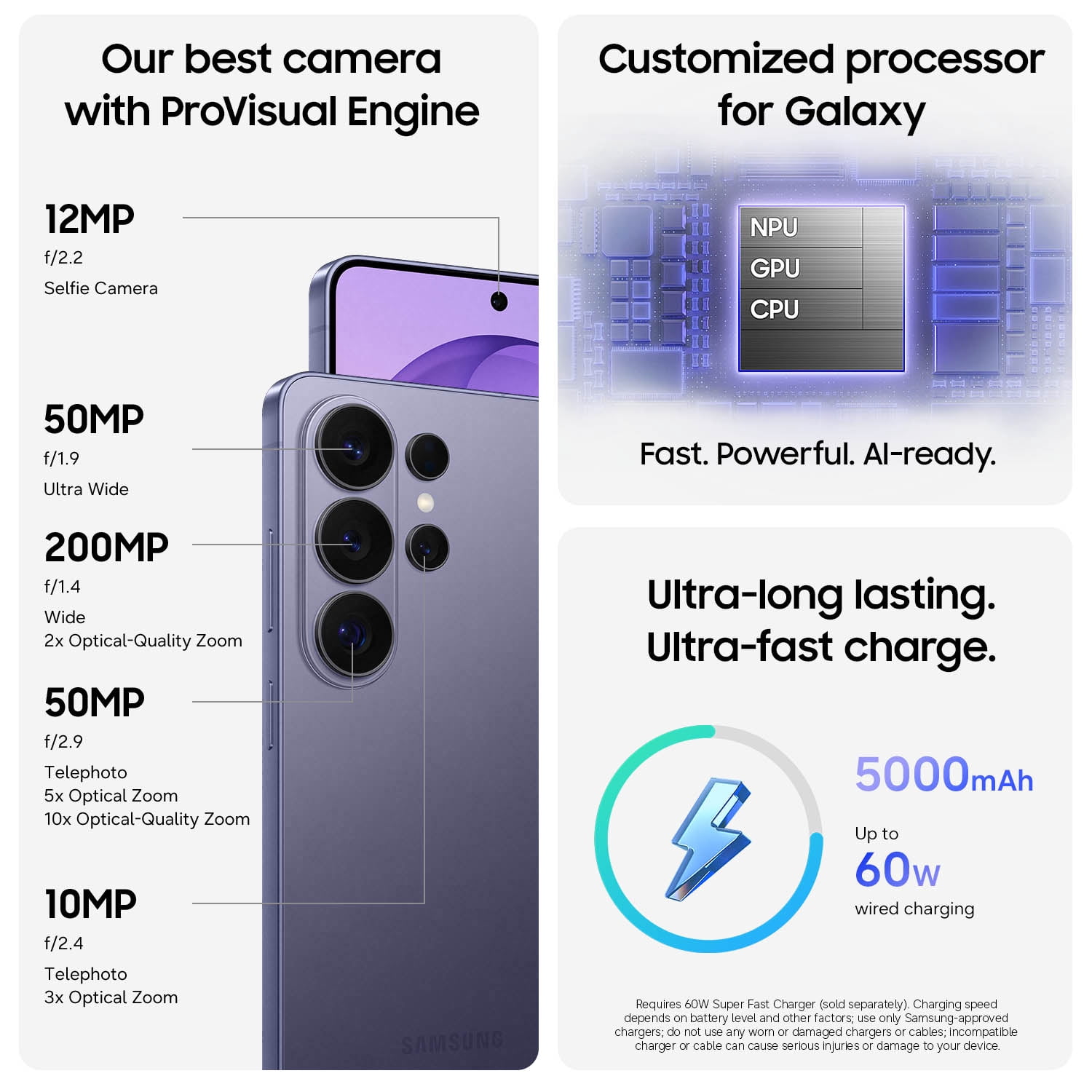 Samsung Galaxy S26 Ultra 512GB Smartphone Unlocked, Cobalt Violet