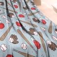 thumbnail image 3 of Blue Baseball Gear Pattern Blanket,Comfortable Soft Flannel Throw Blanket,All Season,Warm Lightweight Blankets for Sofa Bed Couch Living Room Chair,60"x80", 3 of 4