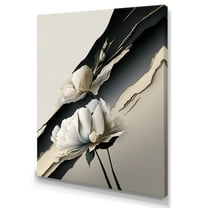 Designart Beige Peony Flowers Hyperrealistic I Canvas Wall Art