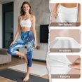 thumbnail image 6 of HELlHERO Marbled Printed Capri Leggings for Women High Waisted Yoga Capris Athletic Workout Leggings Elastic Yoga Capris with Pockets, 3XL, 6 of 7