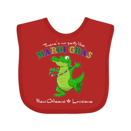 

Inktastic There s No Party Like Mardi Gras-alligator Boys or Girls Baby Bib