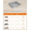 thumbnail image 5 of Feandrea Cama para Perros, Cama para Mascotas, 71 x 58 x 16 cm, Ortopédica con Espuma Corrugada, Funda Extraíble con Motivo Rosa de Peluche, Bordes Elevados Acolchados, Gris Paloma MPGW251G01, 5 of 5