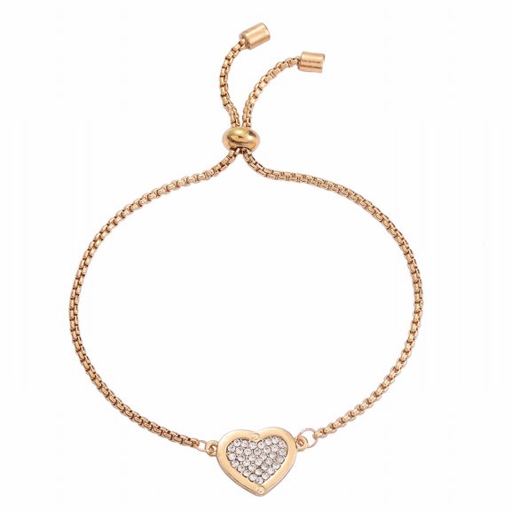 Bracelets Simple Valentine's Day Gift Geometric Adjustment Heart Bracelet Diamond Heart Bracelet Heart Chain Bracelet Women Girls Jewelry