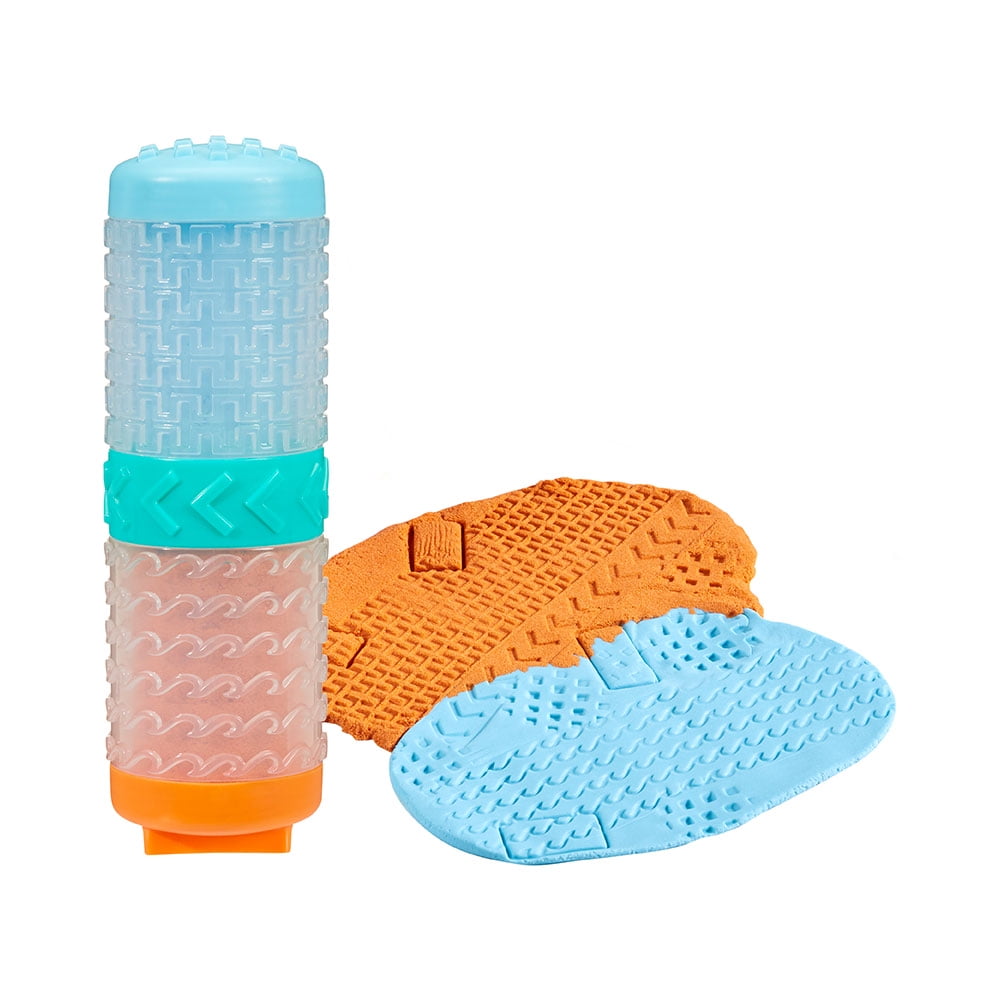 Wonder Factory Never Dry Dough & Sand Starter Set- Light Blue Dough + Orange Sand - Never Dries Out and Gluten Free
