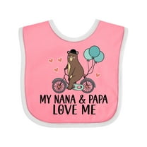 Inktastic My Nana Papa Love Me Grandchild Boys Baby Bib