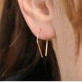thumbnail image 7 of 14 mm 19 GA 14K Gold filled 1 Bead Upside Down Hypoallergenic Lightweight Wire Drop Dangle Threader Huggie Hoops for Women, 7 of 7