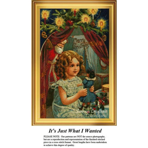 It's, Just What I Wanted, Christmas Counted Cross Stitch Pattern (Pattern Only, You Provide the Floss and Fabric)
