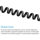 thumbnail image 4 of Cable de auricular telefónico Uxcell RJ9 Plug 4P4C para teléfono de línea en espiral para hogar u oficina negro 22.97 pies, 4 of 5