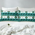 thumbnail image 3 of Erosebridal Housse de Couette Turquoise Aztèque Grand Lit, Literie Hippie Ferme Pavillon Cabane Format Grand Lit, Déco de Chambre Motif Orignal, Réversible 3 Pcs (Sans Couette), 3 of 7