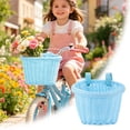 thumbnail image 2 of Kids Woven Bicycle Front Basket, Adjustable Strap Handlebar Basket for Toddler Bikes, Colour as Pictured, 2 of 8