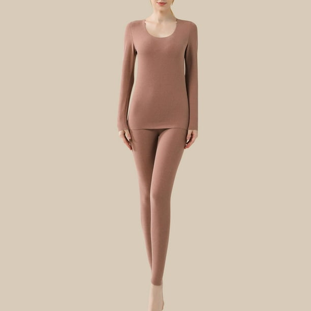 Conjuntos de ropa interior térmica para mujer, traje grueso y cálido para mantener el calor en invierno, ropa interior térmica para mujer, tops de poliéster para mujer