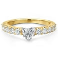 thumbnail image 3 of Gem Stone King 14K Two Tone Gold Lab Grown Diamond Engagement Ring for Women | 1.09 Cttw | Heart Shape 5MM | Gemstone April Birthstone | Size 6, 3 of 6