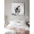 thumbnail image 6 of Funny Cat Canvas Wall Art, Black White Animal Cat on Toilet Abstract Painting Framed Wall Decor Modern Artwork Prints Painting for Living Room, Bedroom, Kitchen & Cafe Decor 28x28 Inch, 6 of 9