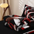 thumbnail image 6 of Homewish Swirl Lines Zipper Twin Comforter Sets with Fitted Sheet and 2 Pillowcases,Abstract Geometric Zipper Bedding Set,Red White,Black Reversible,4pcs, 6 of 8