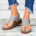 thumbnail image 2 of Yinguo Wedge Thong Sandals Sling-Back Sandals for Women with Arch Support Cushion Flip Flop Casual Fashion Women's Sandals Grey Size 10, 2 of 6