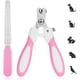 thumbnail image 1 of Cortaúñas para perros con lima de uñas (rosa), cortaúñas de acero inoxidable para gatos y gatos, cortaúñas de seguridad profesional para mascotas, para cachorros JM MX-0137393FYD, 1 of 5