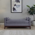 thumbnail image 2 of GZXS Modern Boucle Upholstered Bench with Pillows, 51" Bedroom Bench with Padded Seat and Solid Wood Frame for Entryway, Living Room or End of Bed, Dark Gray, 2 of 7