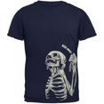 thumbnail image 1 of Skeleton Barber Navy Adult T-Shirt, 1 of 1