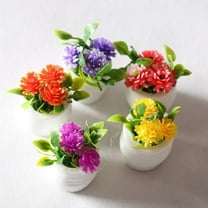 AURORA TRADE Miniature Dollhouse Pot Plants, 5 Pieces, Resin and PVC, 2.8cm
