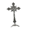 thumbnail image 4 of yuksok Metal Crucifix Cloth, Catholic Tablecloth with Prayer Stand, Home Decor, 10 Inch Antique Pewter, 4 of 9