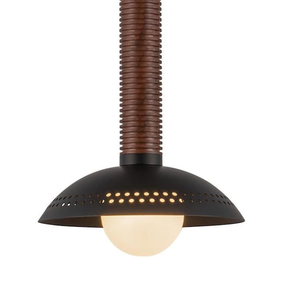 Alora Lighting PD616109MBOP-UNV Arden 6" Wide Led Wood Mini Pendant - Matte Black / Opal