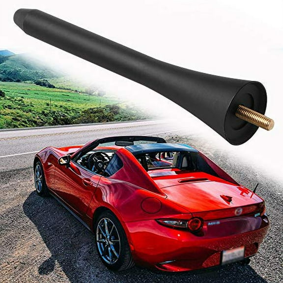 BASIKER 5 Inch Antenna - Stubby Radio Mast Antenna for 2006-2022 Mazda Miata MX-5 - Support for Car Wash