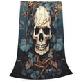 thumbnail image 2 of Sikiie Vintage Leaf Flower Skull Ultra-Soft Micro flannel Blanket Luxury All Seasons Warm Blanket for Bedding Sofa and Travel (4 sizes)-80"x60", 2 of 7