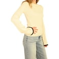 thumbnail image 2 of Aeropostale Womens Bell Sleeve Pullover Sweater, Off-White, Juniors, Medium, 2 of 5