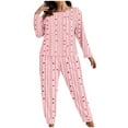 thumbnail image 2 of Women's Valentine's Pajamas Heart Printed Long Sleeved Top+Pants Casual Home Wear Pajama Set,Valentine's Day Gift for Her, 2 of 7