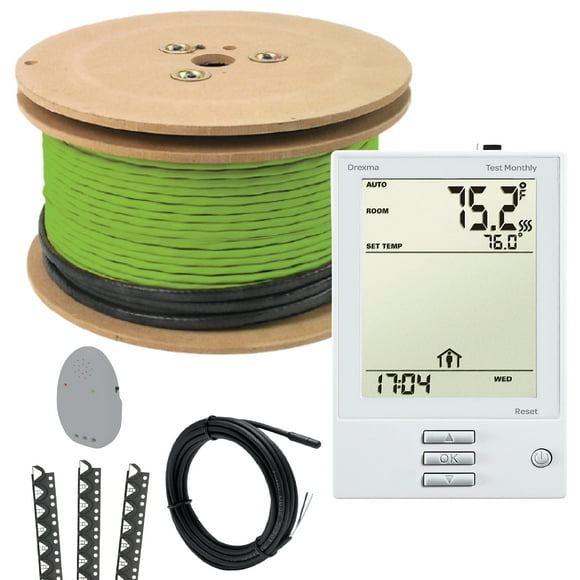 Floor Heating Kit 120V ( 12 Sq.Ft. ) With White Programmable Thermostat