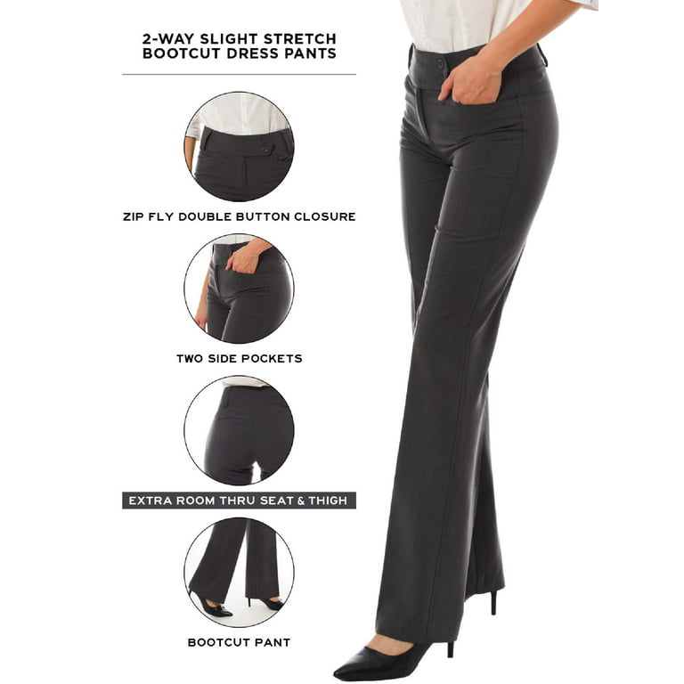 Made by Olivia Women's Relaxed Boot-Cut Office Pants Trousers