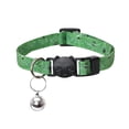 thumbnail image 2 of 1‑Pc Halloween Printed Pet Collar with Bow & Bell, Green, 7‑11In Adjustable Detachable Polyester Collar for Cats Small Dogs, 2 of 2