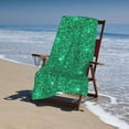 thumbnail image 3 of Emerald Glitter Sparkles Bath Towel, Highly Absorbent towels for bathroom Quick Drying Microfiber Bath Towels for Body, Soft Shower Towels for Sport, Yoga, SPA, Gym 27x55in, 3 of 5
