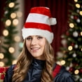 thumbnail image 2 of Santa Hat Xmas Holiday Hat for Adults Unisex Christmas Hats for Christmas Holiday Party Supplies, 2 of 3