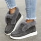 thumbnail image 1 of Zapatos planos de felpa para mujer, color sólido, punta redonda, informales, más terciopelo, zapatos para estudiantes Wmkox8yii FOPL1039, 1 of 6