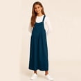 thumbnail image 4 of Vestido largo con tirantes desmontables y bolsillos sueltos de color liso para niñas, 4 of 9