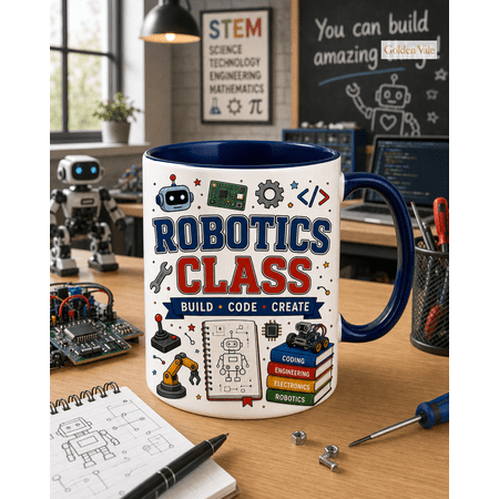 Robotics Class Mug Build Code Create STEM Gift for Students and Teachers