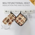 thumbnail image 4 of Yayeee Oven Mitts and Pot Holder Set of 4 Heat Resistant Kitchen Gloves Baking Hot Pad, Brown Cakes, 4 of 5