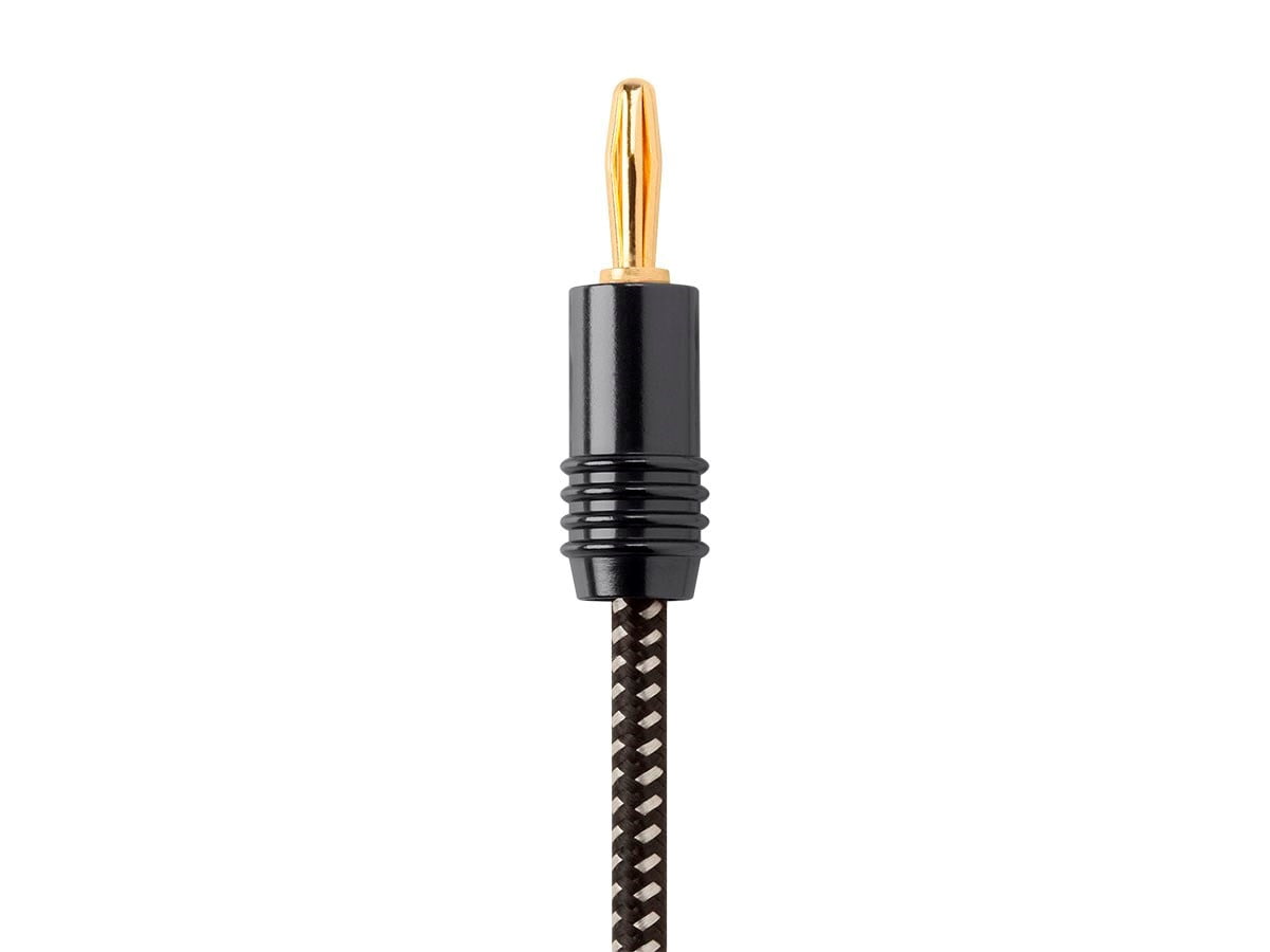 Monoprice Speaker Wire, Braided with Banana Plugs, 2-Conductor, 14AWG, 3ft, 1 Pack-Pack