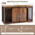 thumbnail image 4 of Double Dog Crate Furniture for 2 Dogs, DOMIPET Heavy-Duty Dog Kennel TV Stand with Divider and Sliding Doors, Large Dog Cage for Pet Cat Animals, 4 of 8