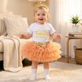 thumbnail image 2 of mgoYE Birthday Outfit Girls Baby One Romper + Ruffle Tulle Skirt + Sequins Crown Headband 3PCS Clothes Set, 2 of 4