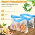 thumbnail image 3 of 10 Pack Reusable Storage Bags, Dishwasher Safe Reusable Silicone Leak proof Freezer Bag for Food Storage Containers, Lunch, Sandwich, Marinate Meat, Salad Fruit 11'' x 10.6'', 3 of 7