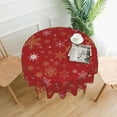 thumbnail image 3 of Round Christmas Tablecloth 60 Inch,Red Gold Snowflake Tablecloth,Winter Holiday Xmas Table Cloth Waterproof Washable Polyester Table Cover for Home Rustic Farmhouse Dining Table Decorations, 3 of 6