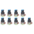 thumbnail image 1 of Kit surtido de potenciómetros de 9 piezas B1k 2k 5k 10k 20k 50k 100k 500k 1m 9 valores de resistencia diferentes Perilla de una sola línea con tapa de potenciómetro con tuerca ANGGREK Otros, 1 of 8