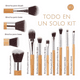 thumbnail image 3 of Brochas De Maquillaje Bambú Ecológicas 11 Pcs, Color Cafe Claro, 3 of 5