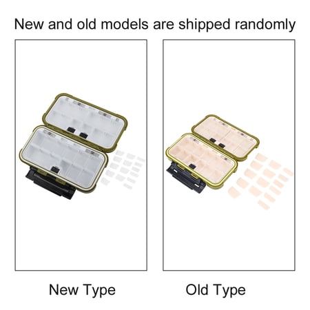 AXTQH 24-Slot Fishing Tackle Box Waterproof ABS with Detachable Dividers 6 x 4 x 2 Inch / 16 x 9 x 5 cm 250g Army Green or Orange