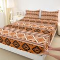 thumbnail image 3 of Feelyou Hippie Tribal Aztec Full Size Sheets, Orange Abstract Bed Sheets, Teens Adult Women Men Sheet Sets, Super Cozy Room Decor, 4 Pieces, 3 of 7