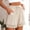 Beige, variant on Fnooota Womens Bermuda Shorts, Summer Drawstring Casual Elastic Waist Cotton Linen Shorts Beige Size M-4XL