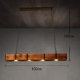 thumbnail image 5 of FETCOI 4 Lights Retro LED Ceiling Light Solid Wood Industrial Style Chandelier Rectangular Lighting Fixture, 5 of 7